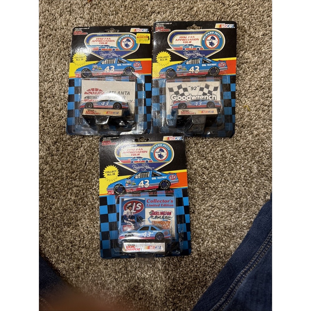 Racing Champions #43 Richard Petty 1991 NASCAR STP 1/64 - Lot of 3 Cars‎